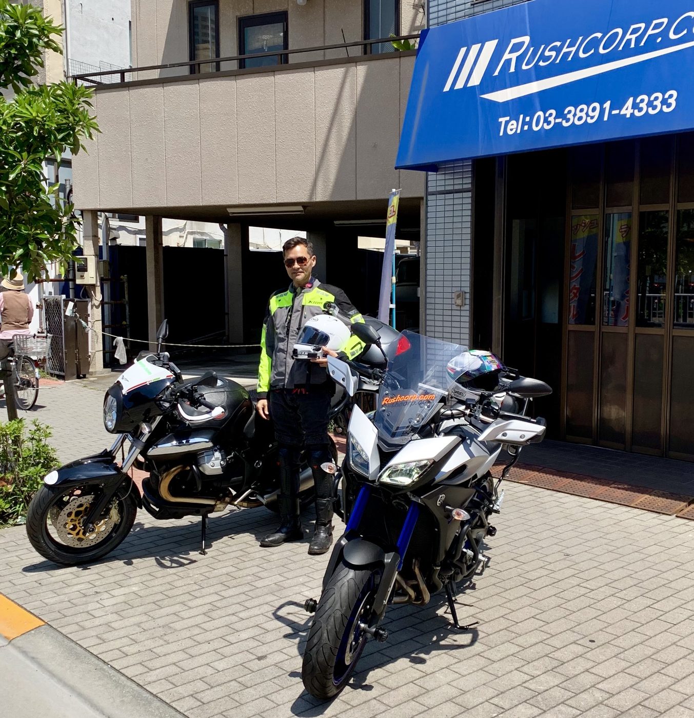 Picking up the bikes at Rush Bikes