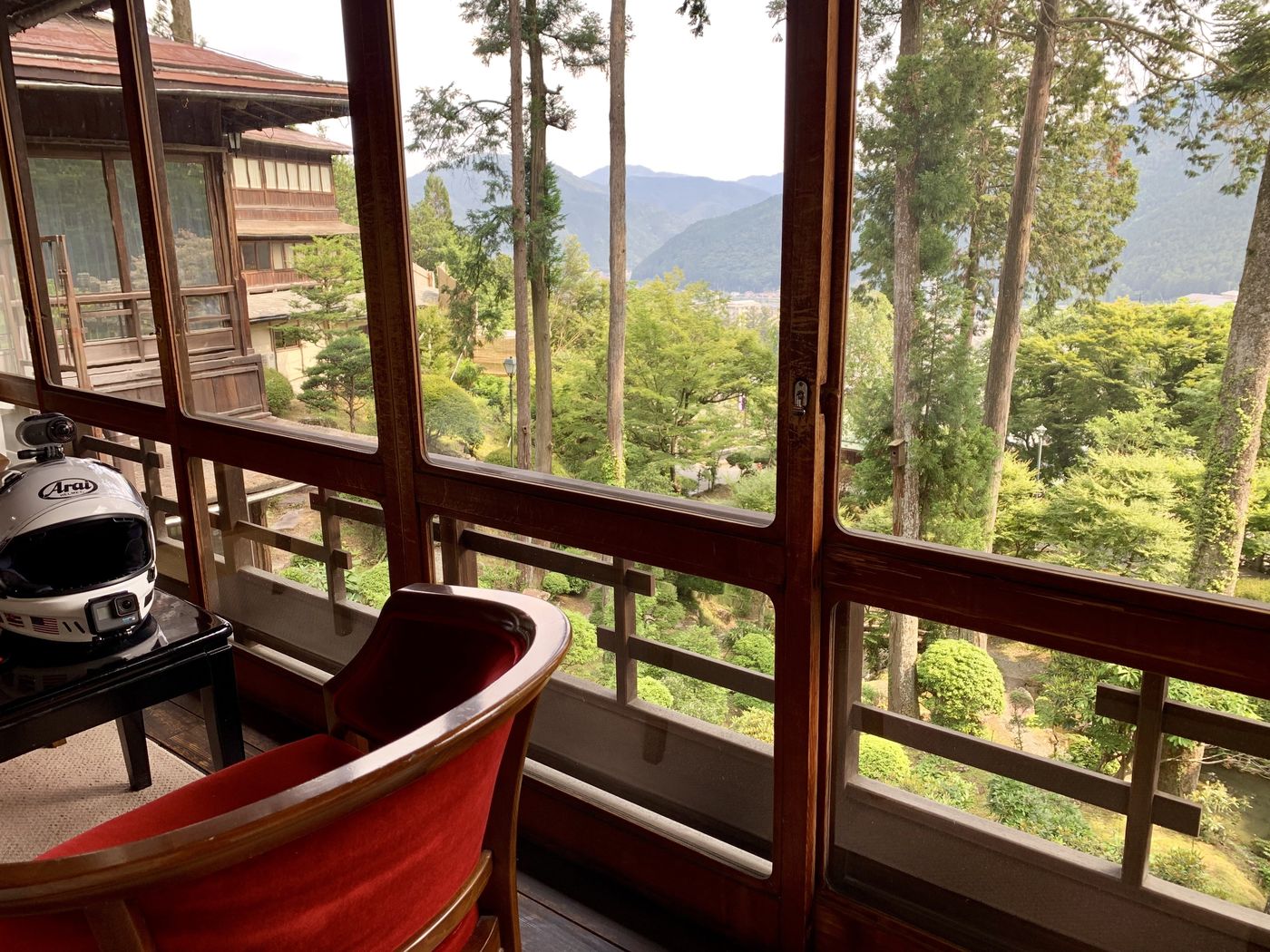 The view from the veranda at Yunoshimakan