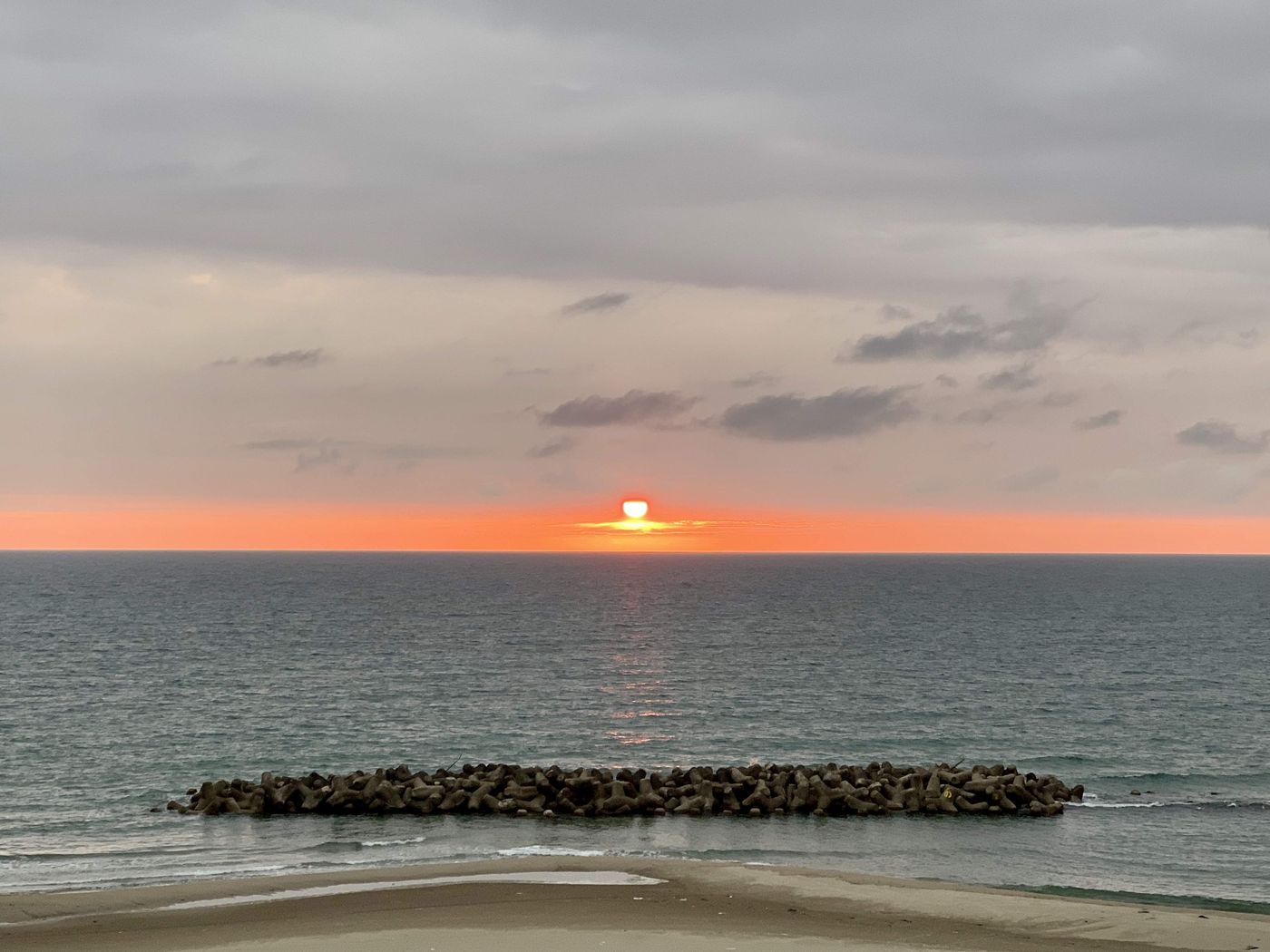 Sunset over the Sea of Japan at Yunohama
