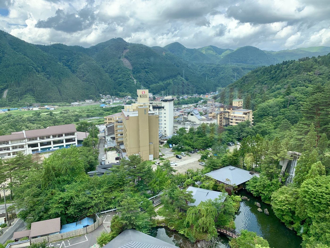 Looking down on Naruko Onsen