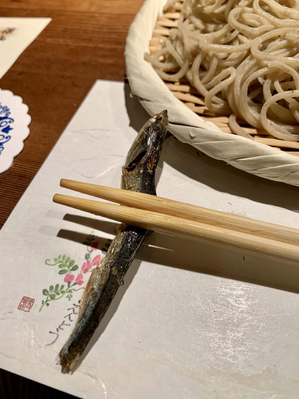 Interesting dried fish chopstick holder
