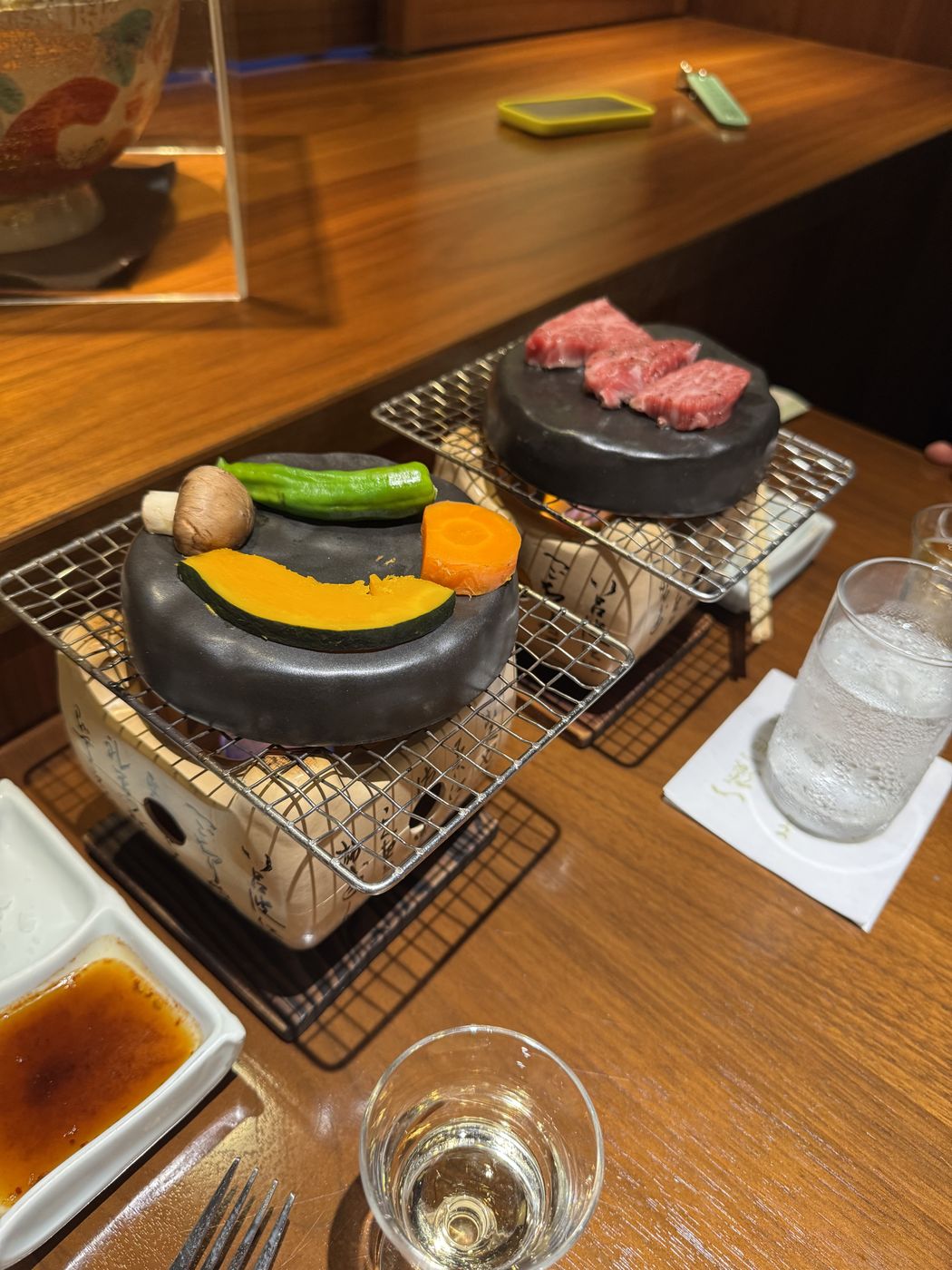 Grilled beef and vegetables at Isagoya, Yunohama