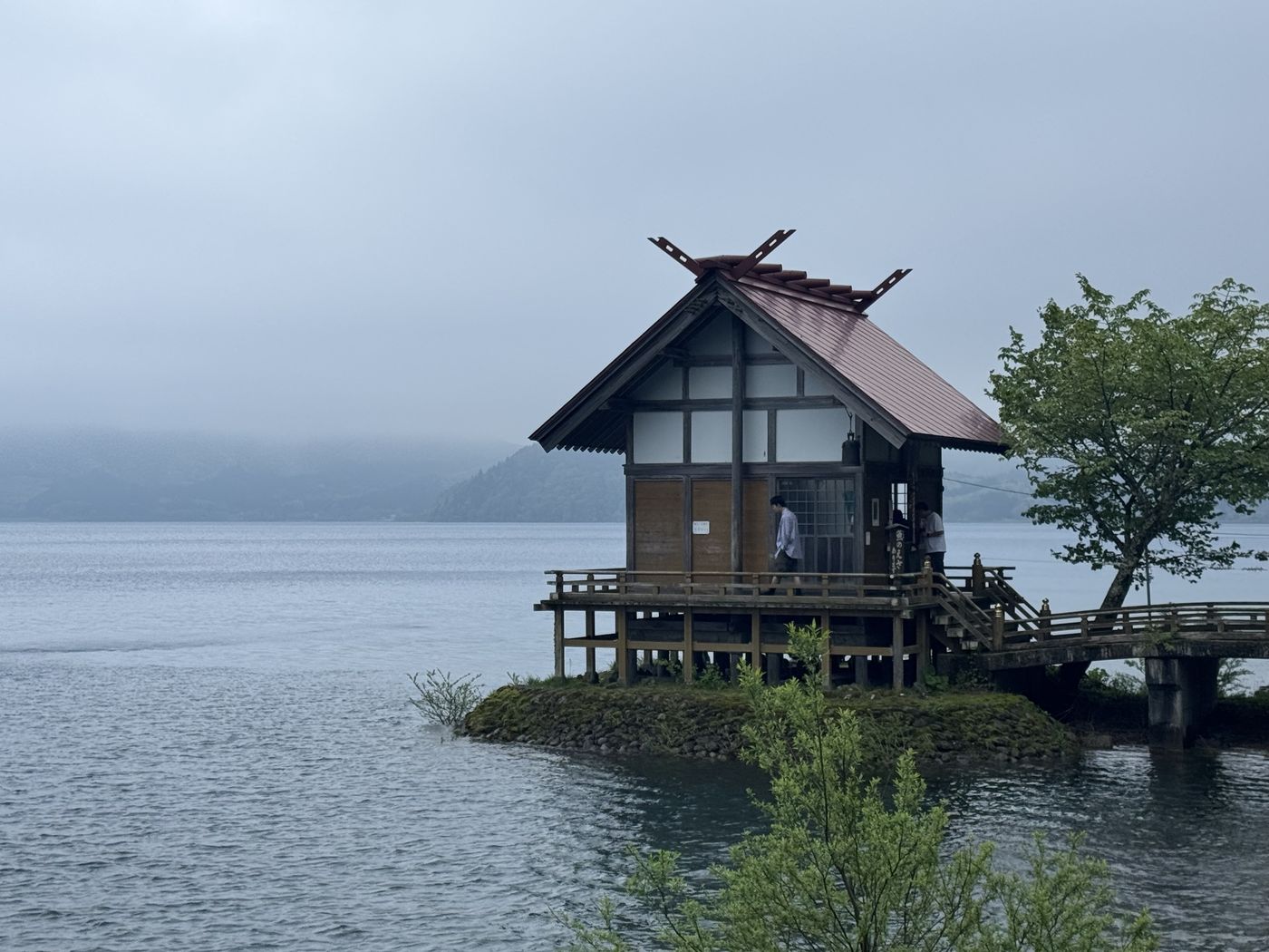A shrine on Lake Tazawa