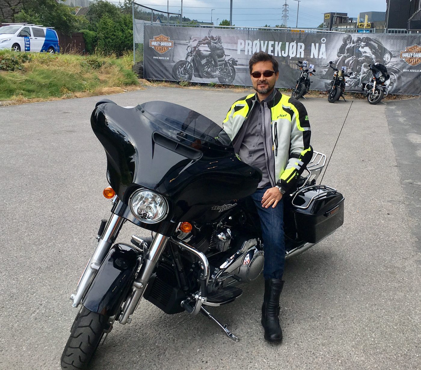 Picking up the Harley in Oslo