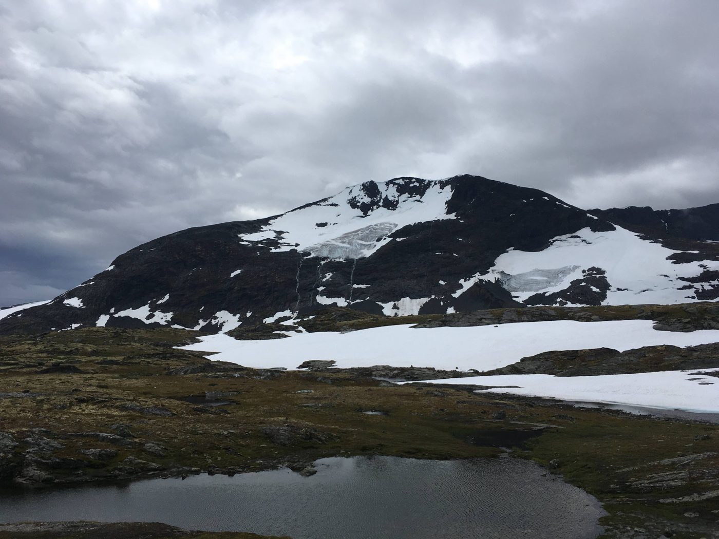 Snowfields and lakes