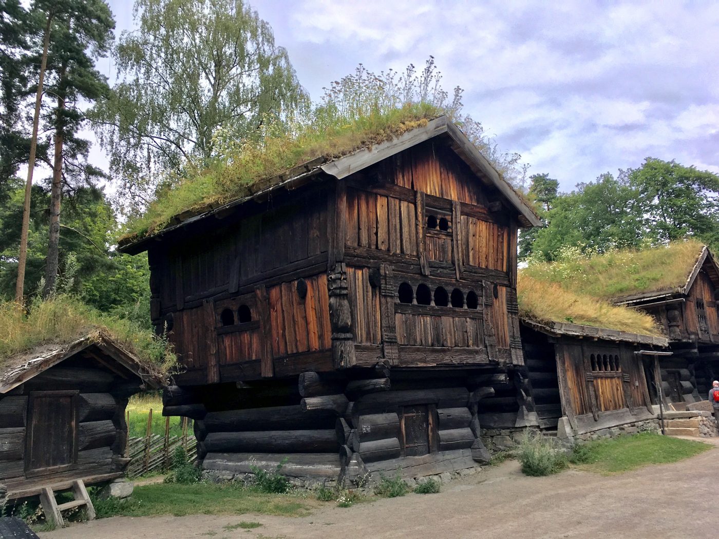 Turf-roofed buildings at the Folk Museum