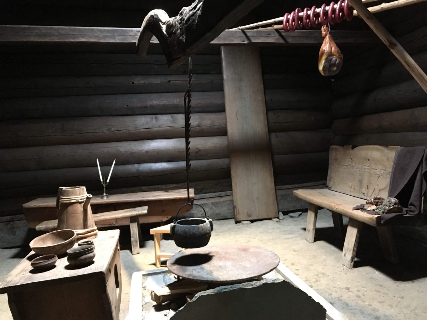 Inside an old farmhouse