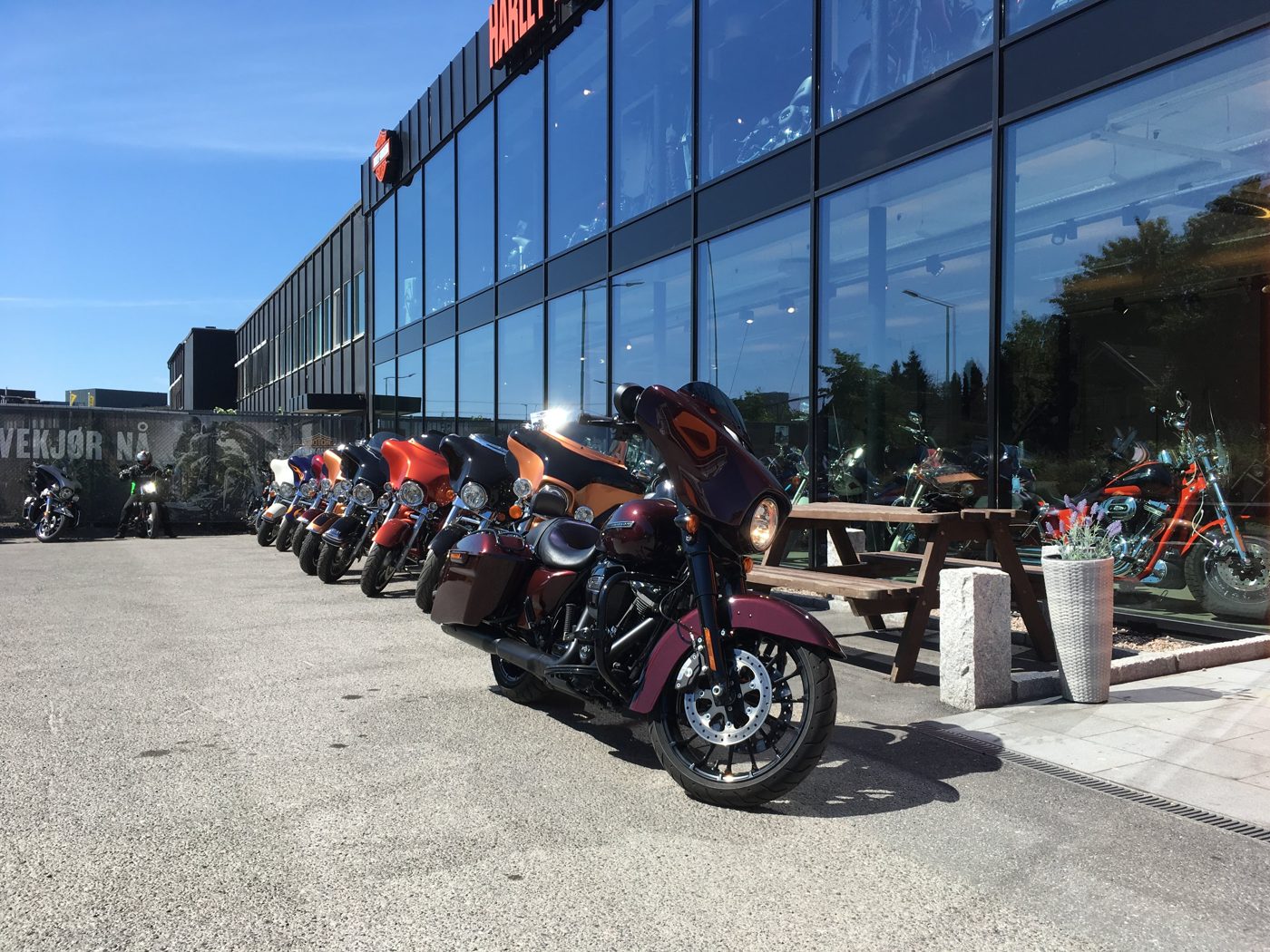 Picking up the Harley in Oslo