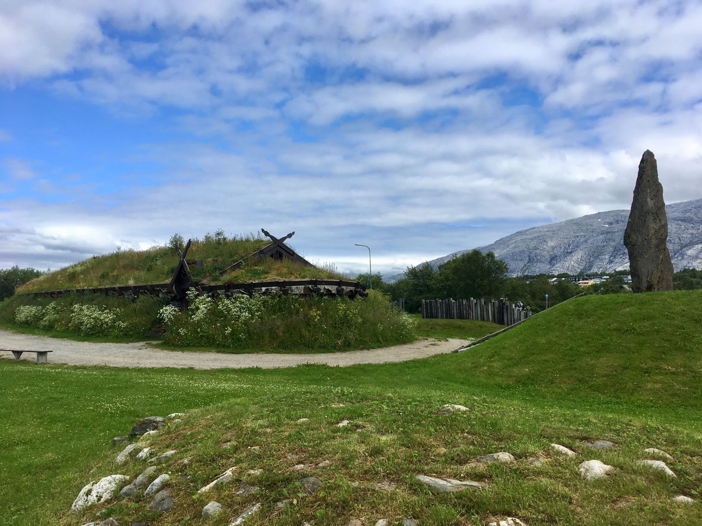 Viking-age burial mounds along the coast