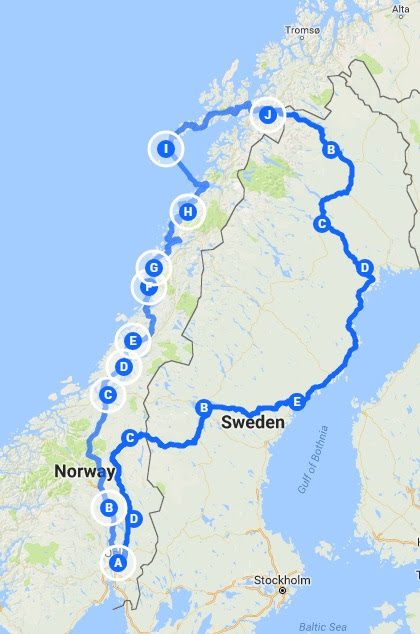 Route map of the ride