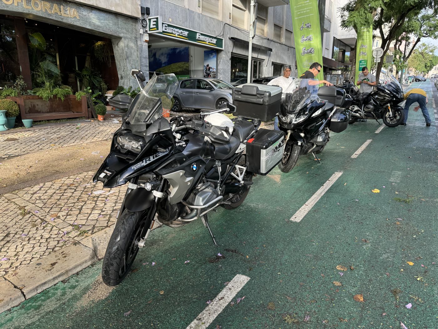 Bikes lined up in Lisbon on the first morning