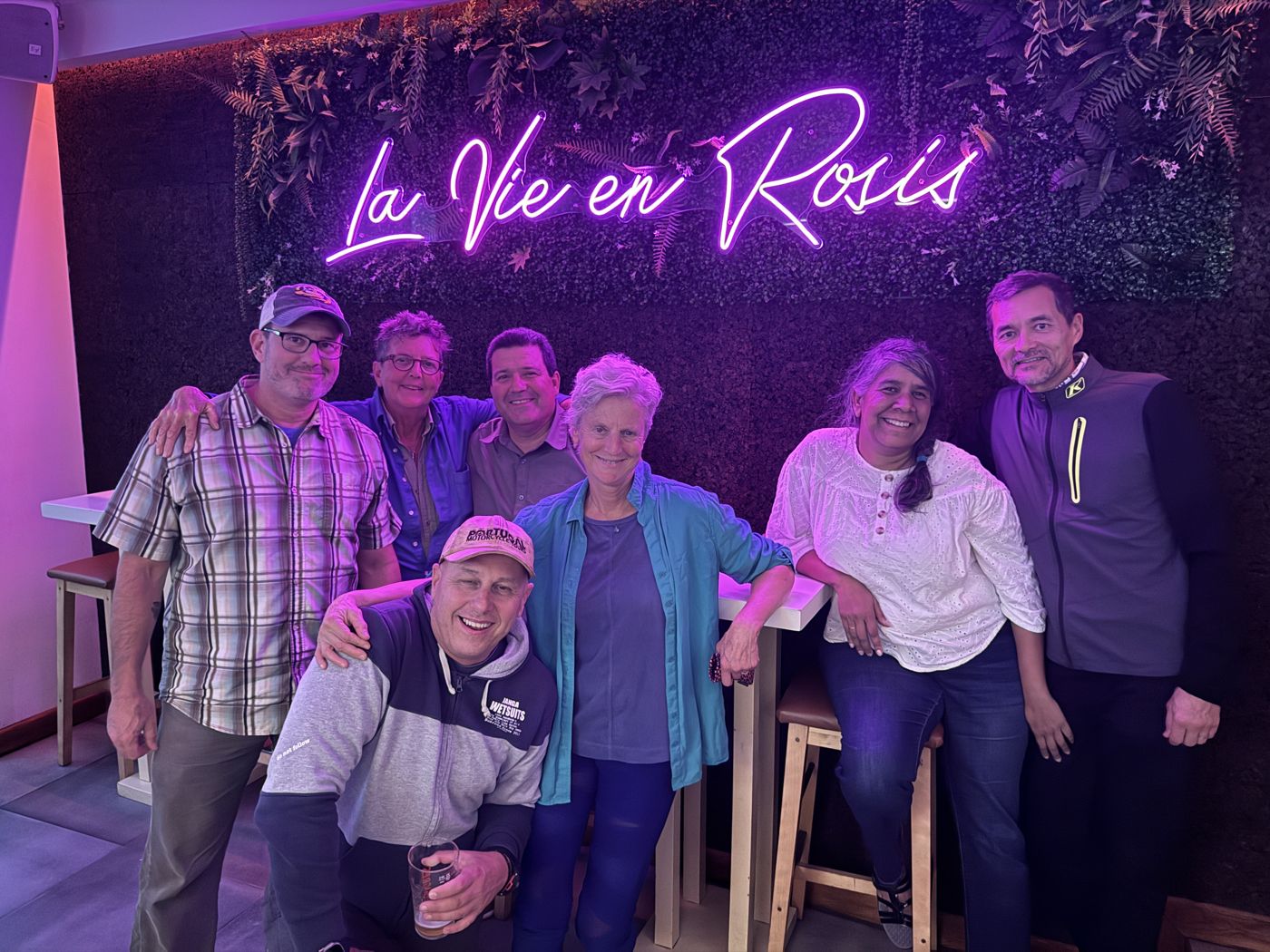 The group at dinner