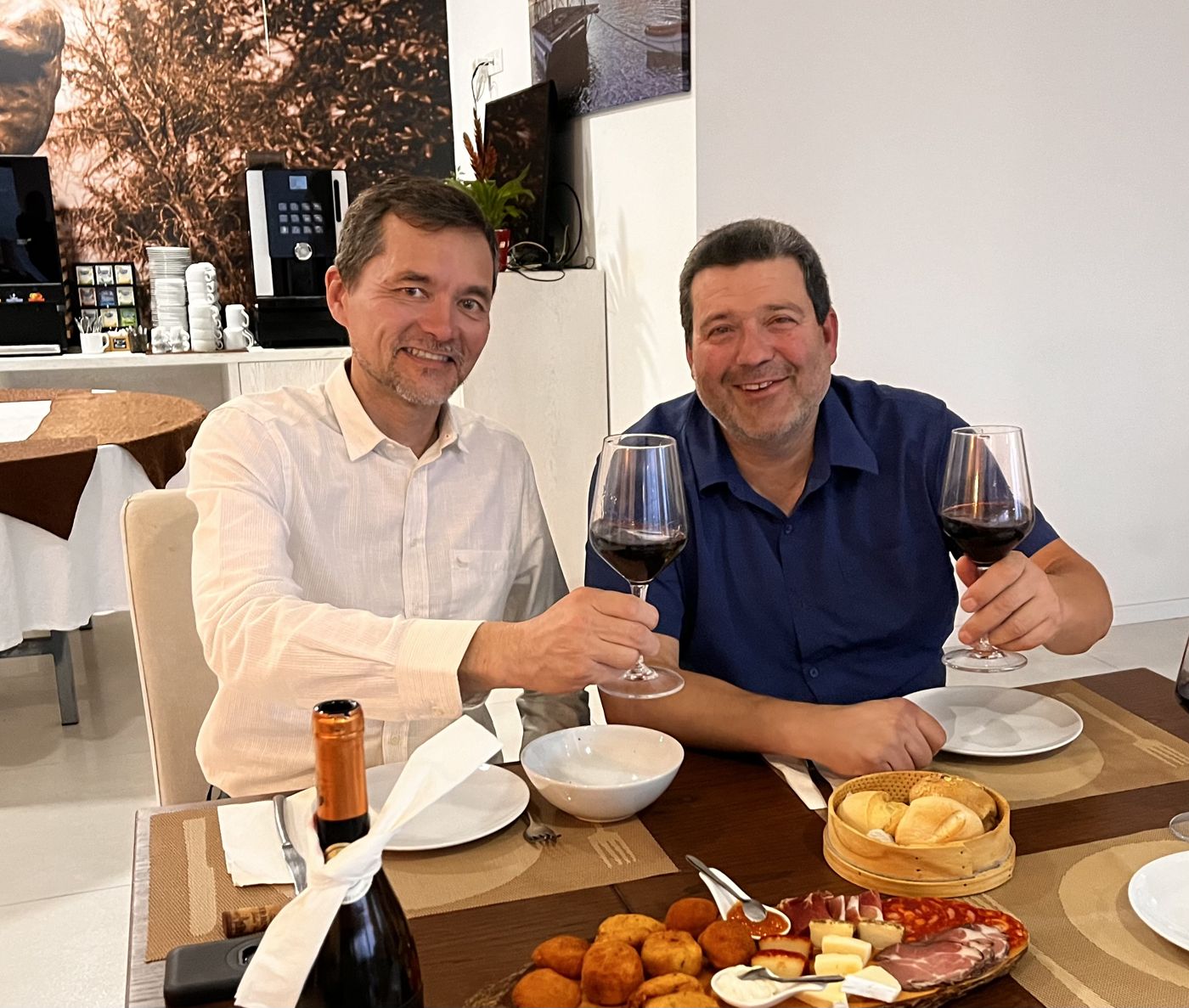 Dinner and a toast