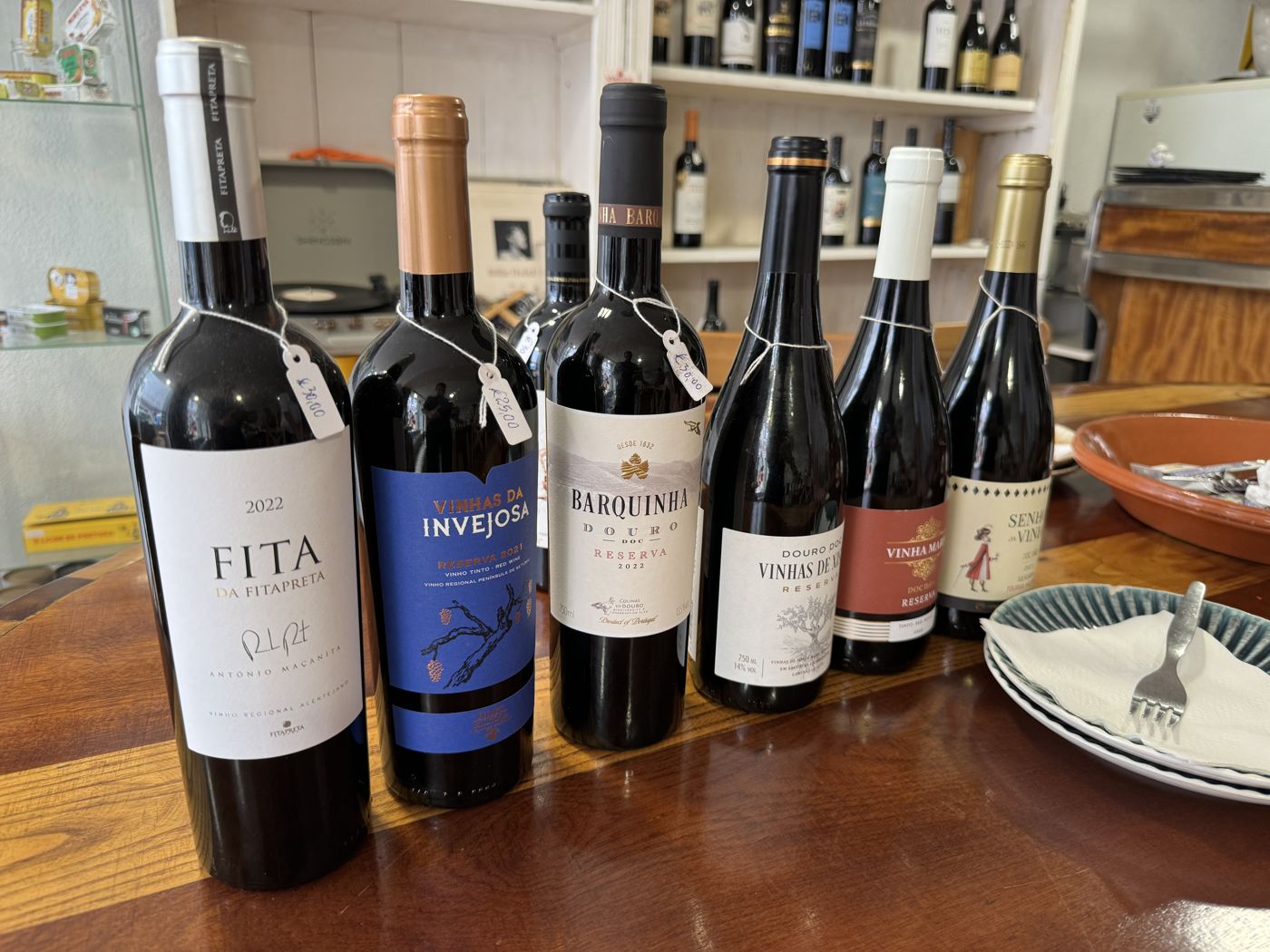 The tasting lineup