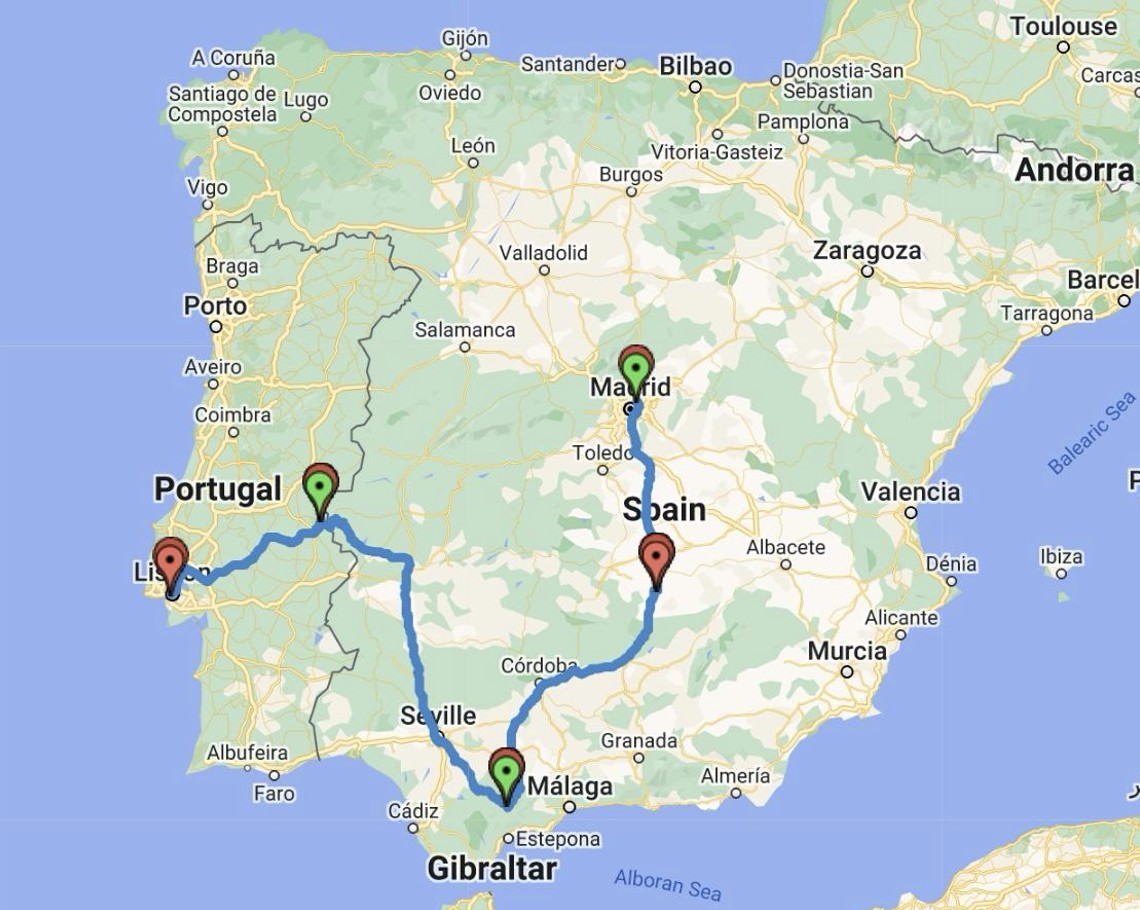 Route map of the ride