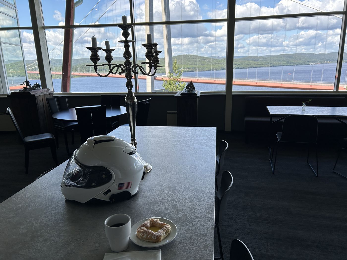 Coffee with a view of the bridge