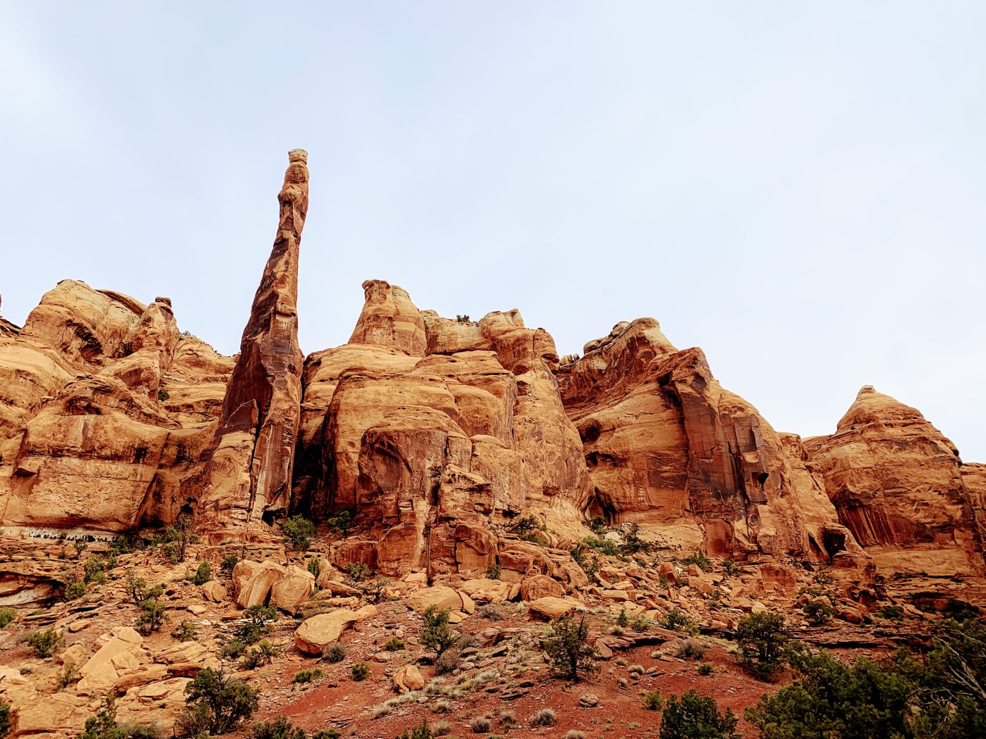 A red-rock spire