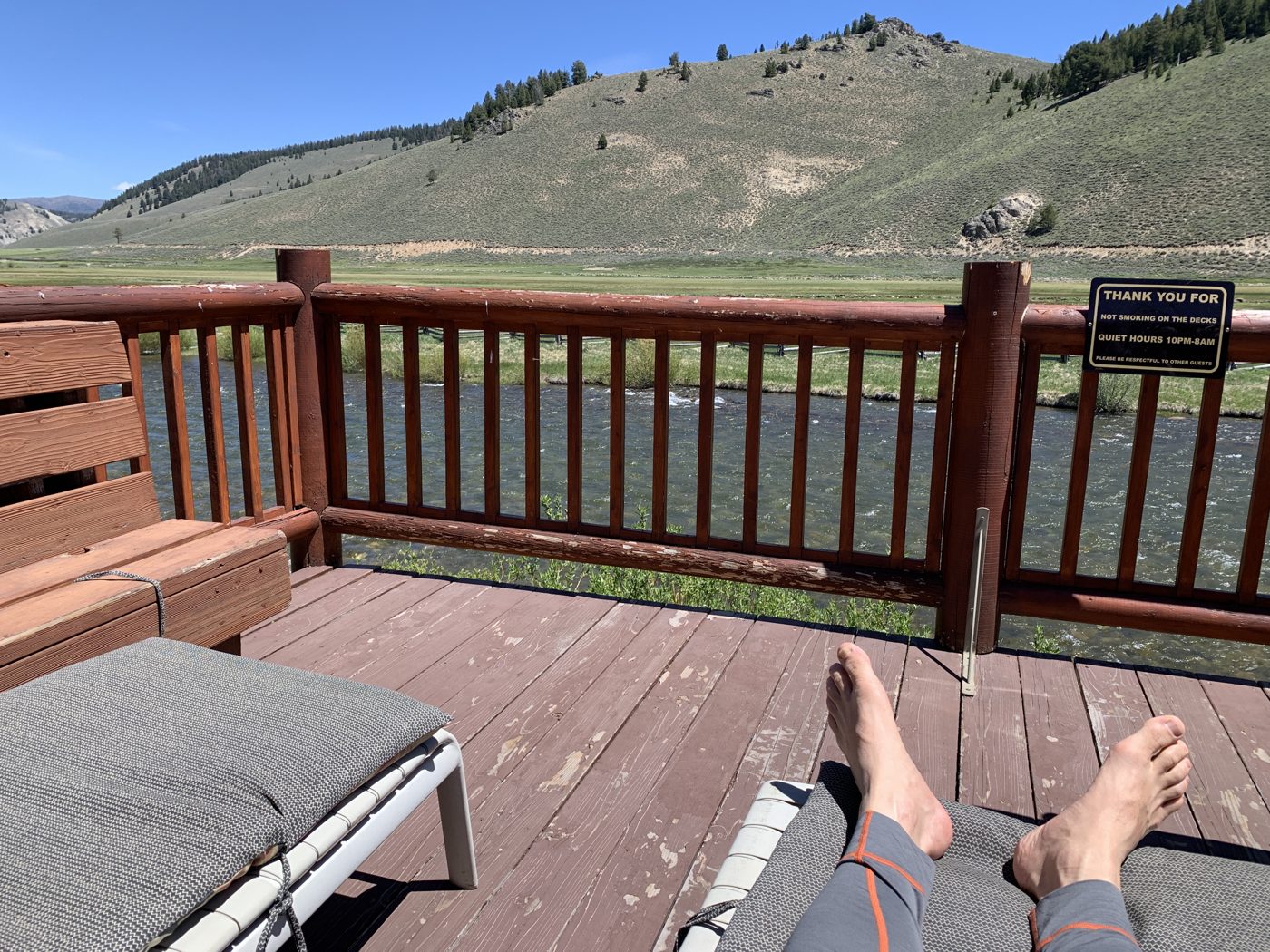 Feet up on the deck