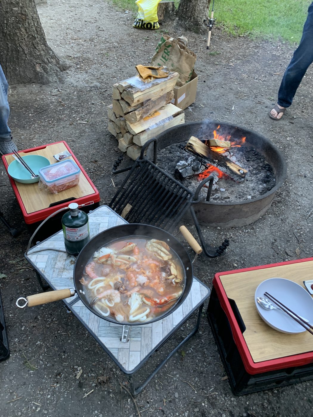 Cooking at camp