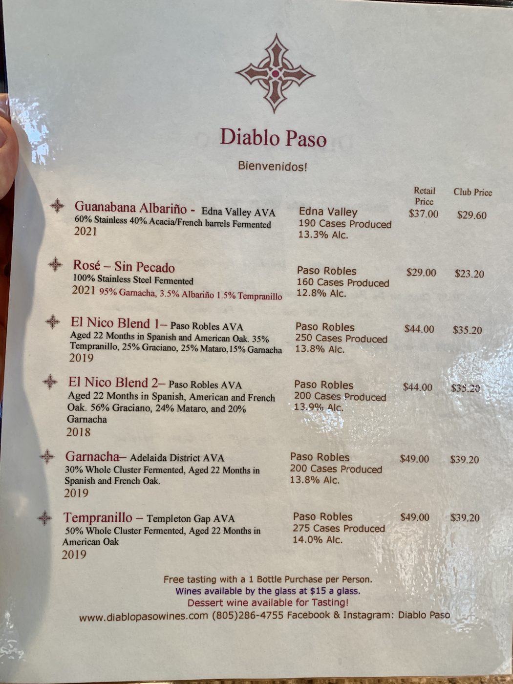 The tasting menu at Diablo Paso