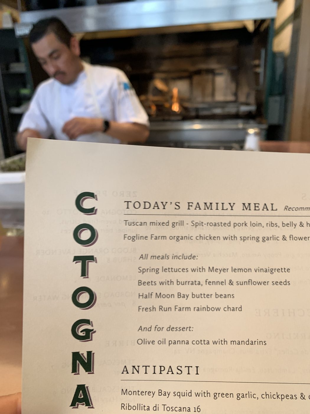 Today’s family meal at Cotogna