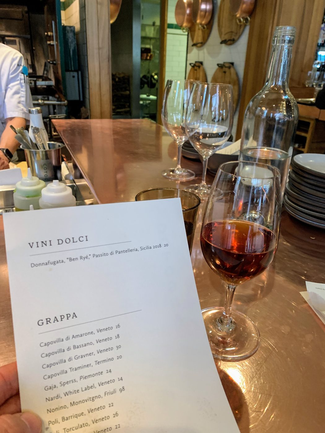 Dessert wine and grappa