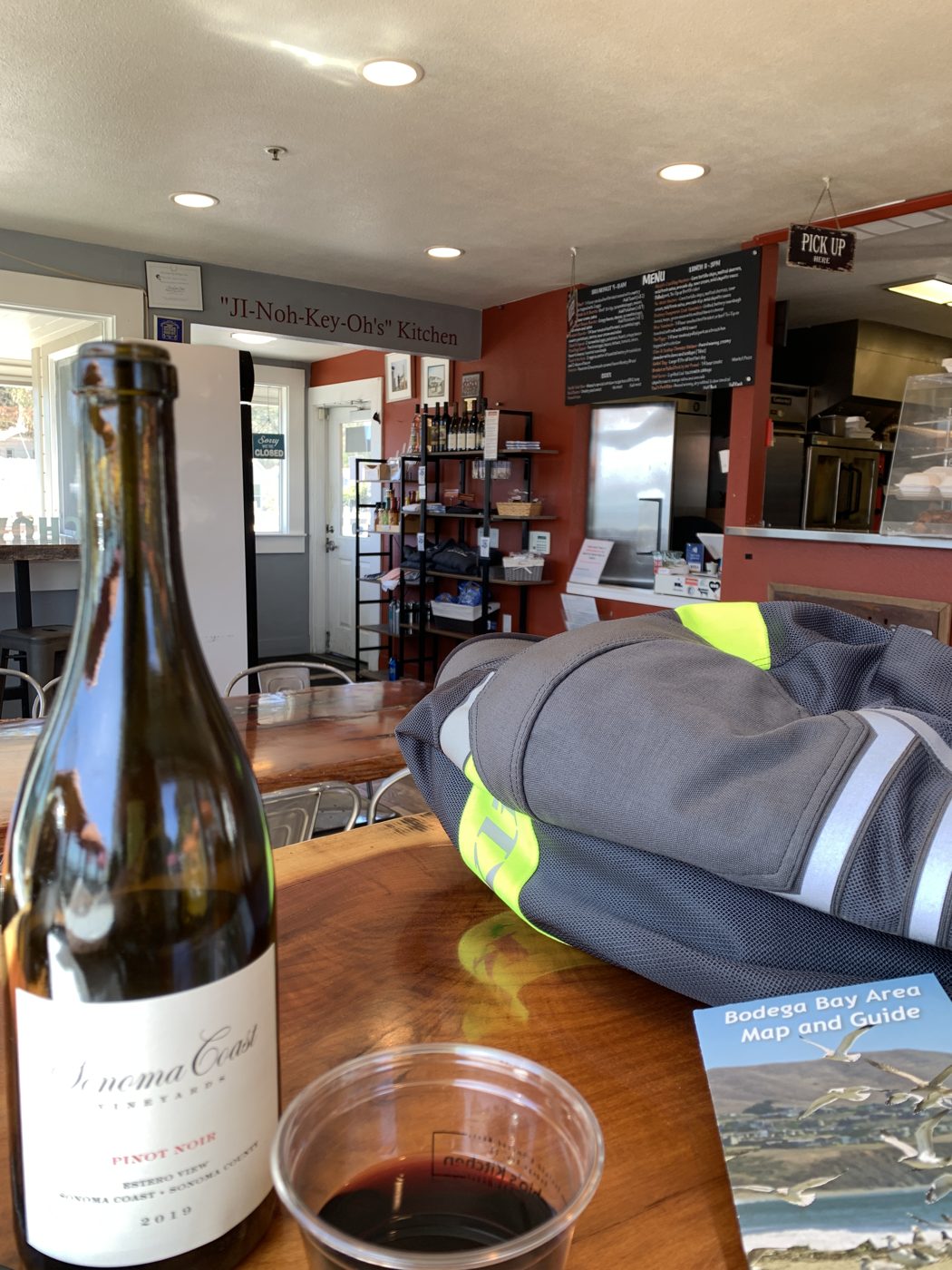 A glass of red at a tasting room