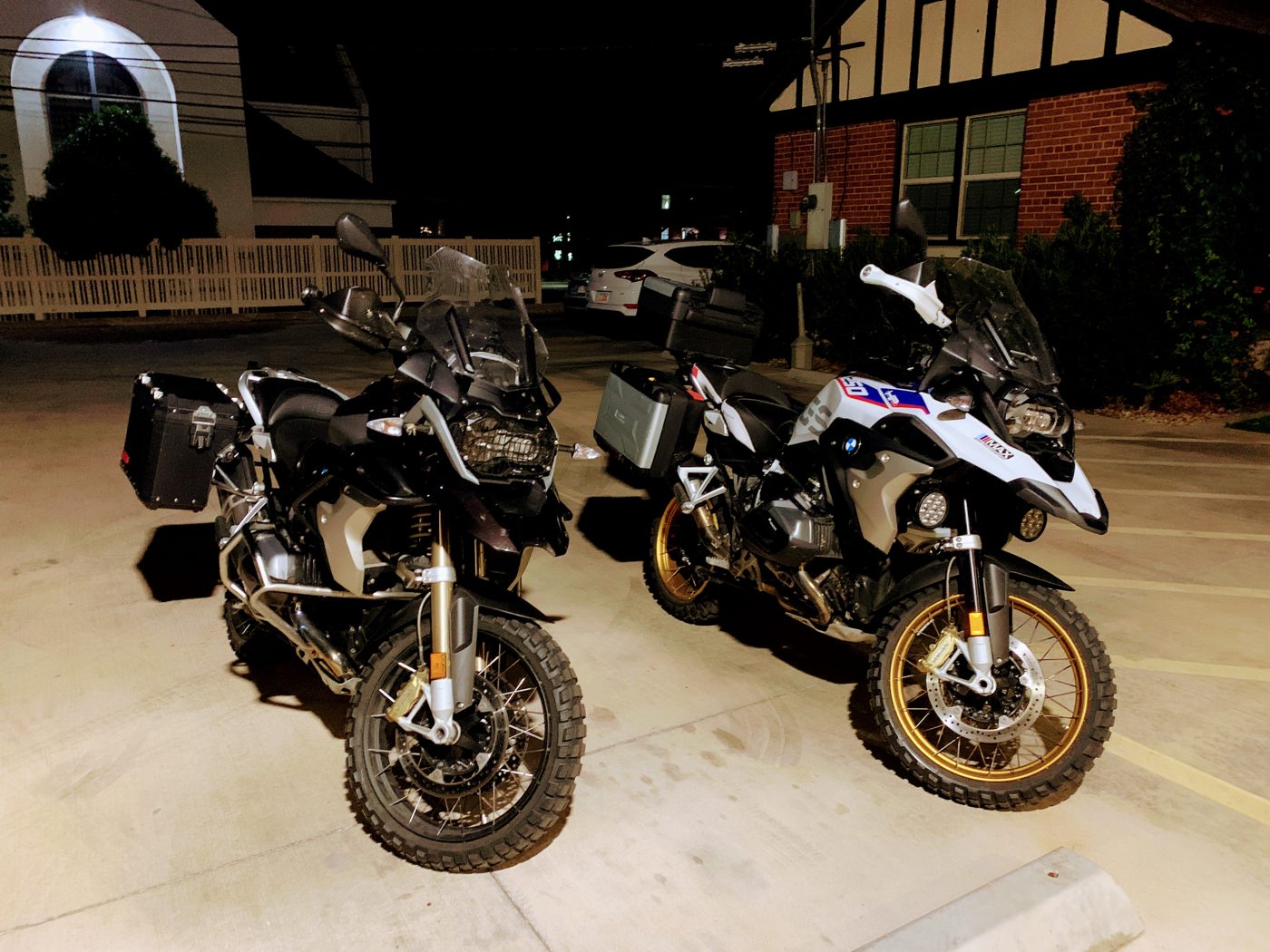 The bikes parked for the night