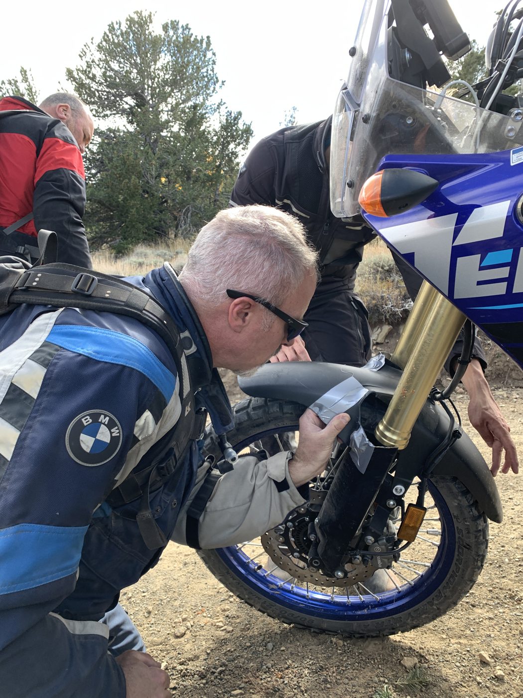 Roadside repairs on Bull Creek Pass