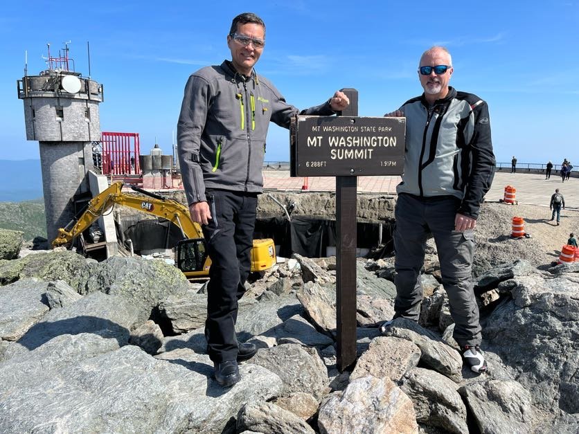 On the summit of Mount Washington