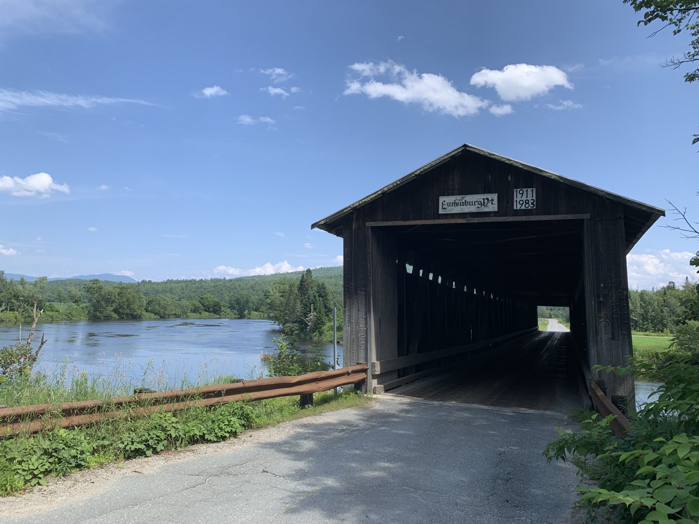 A covered bridge on the Connecticut River