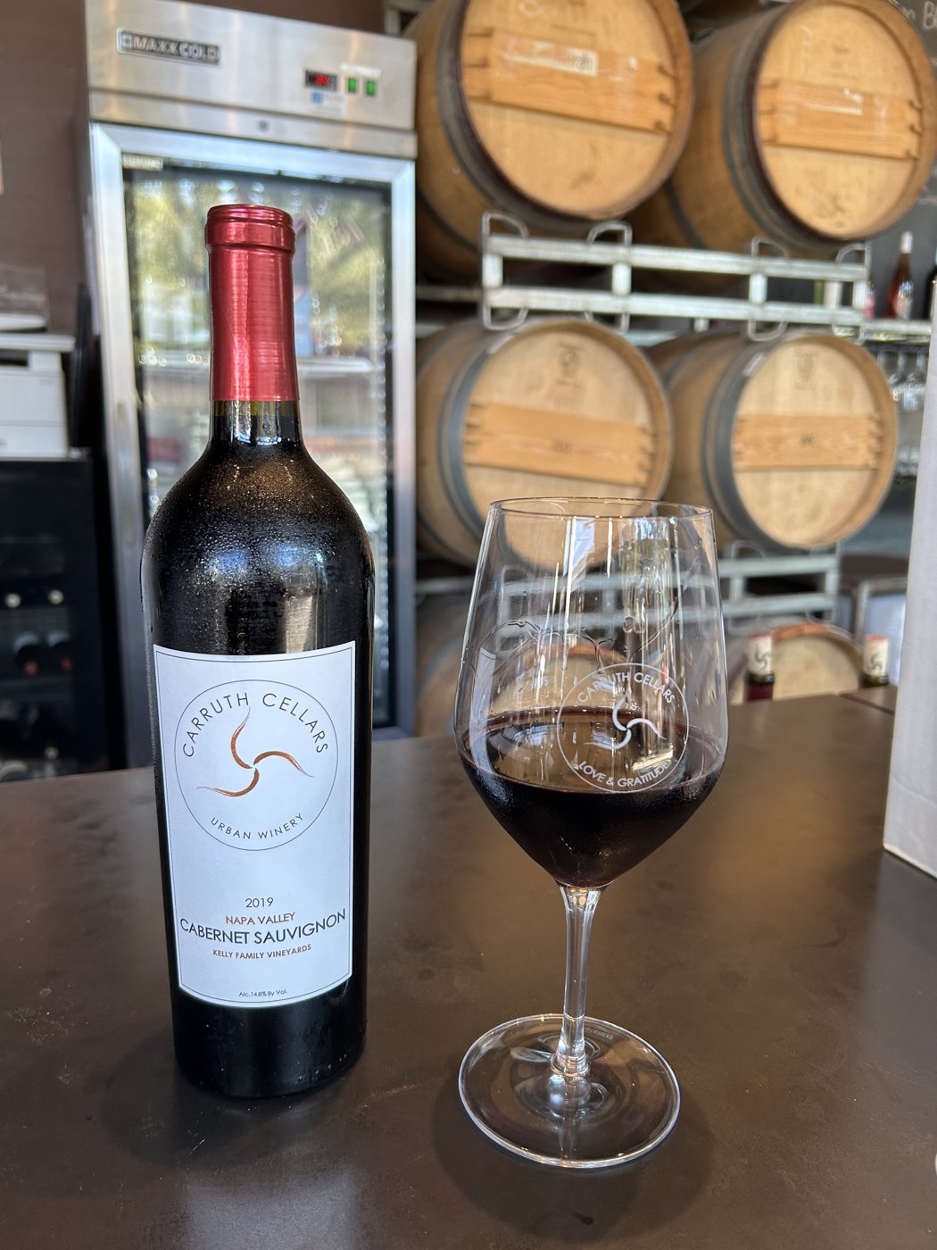 A glass at Carruth Cellars