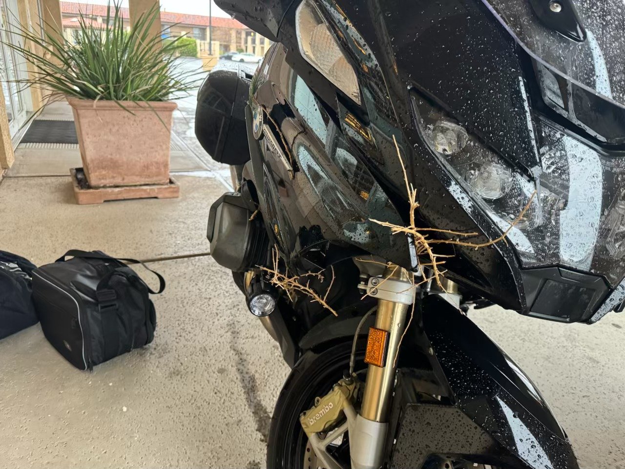 The bike after the hail