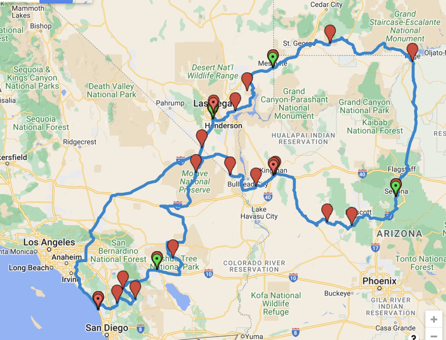 Route map of the ride